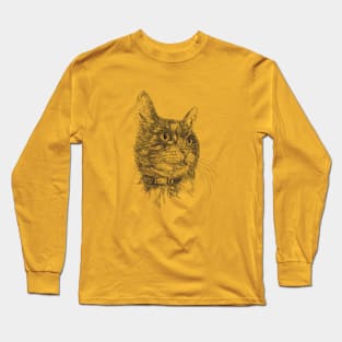 Cat draw with scribble art style Long Sleeve T-Shirt